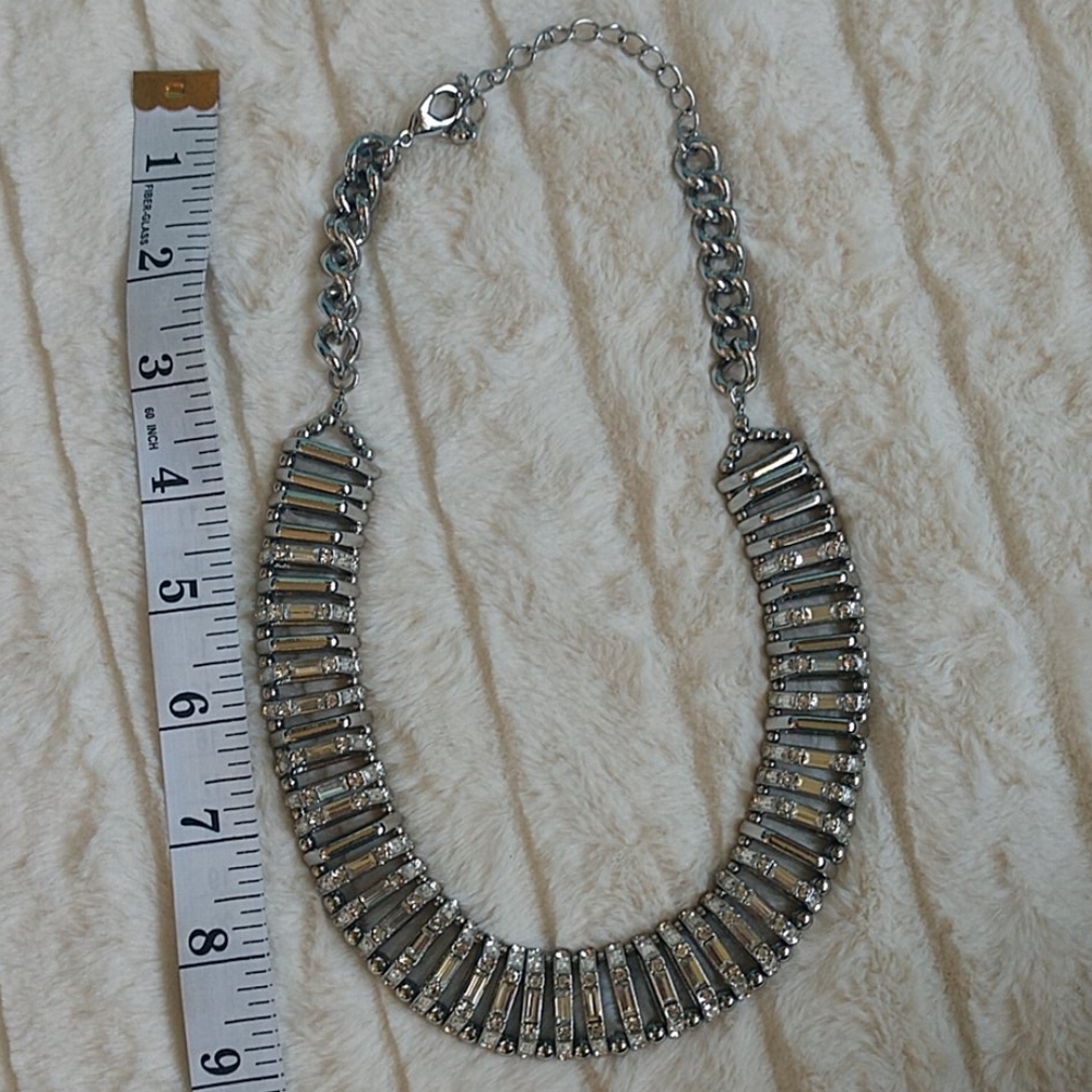 Chico's silver tone rhinestone necklace - Picture 3 of 5